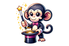 Cute Monkey Clipart - PNG File Product Image 1
