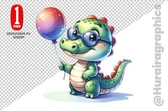 Cute Crocodile Clipart - PNG File Product Image 1