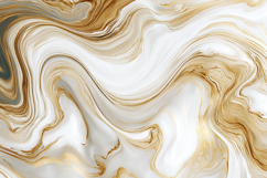 A beautiful abstract marble pattern swirling gold &amp; white Product Image 1
