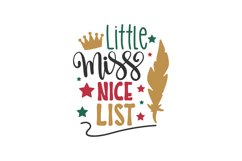 Little Miss Nice List SVG Cut File Product Image 1