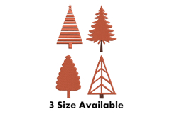 Geometric Christmas Tree Set Embroidery Design Product Image 1