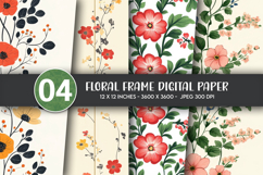 floral frame Digital Paper Product Image 1