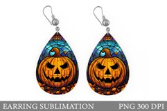 Halloween Pumpkin Earring. Stained Glass Earring Design Product Image 1