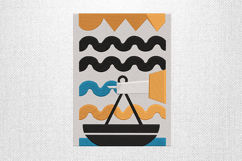 Geometric Abstract Boat Embroidery Design Product Image 1