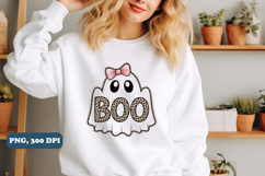 Preppy Ghost Boo PNG, Leopard Spooky Coquette PNG Product Image 2