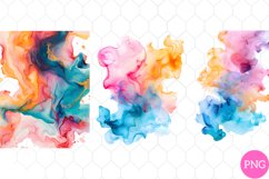 Vibrant Watercolor Splashes Clipart Product Image 1
