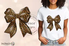 Leopard Bow PNG Chic Animal Print Fashion Ribbon Design Product Image 2