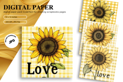 Sunflower Background Wallpaper Digital Paper Wall Art Product Image 1