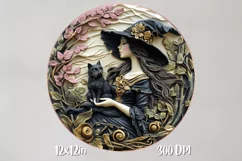 3D Witch Png / Halloween 3D Png / Round Sublimation Design Product Image 1
