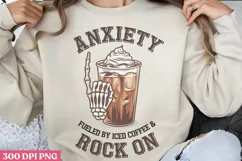 Anxiety fueled by iced coffee PNG, Anxiety Sublimation Product Image 2