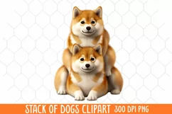 Stack Of Dogs Sublimation Clipart, Cute Puppy Clipart Product Image 1
