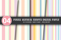 Pastel Vertical Stripes Digital Paper Product Image 1