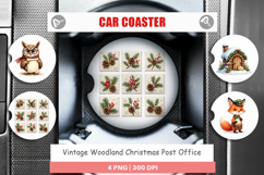 Vintage Woodland Post Office Car Coaster Product Image 1