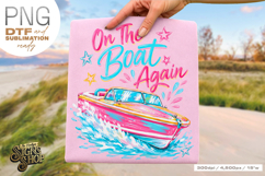 On the Boat Again png, Girly Summer Boat Design Product Image 7