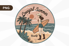 Cowgirl Summer, Howdy PNG, Western Beach PNG Sublimation Product Image 1