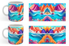 3D Ocean Landscape Mug Wrap | Sublimation Coffee Cup Product Image 3
