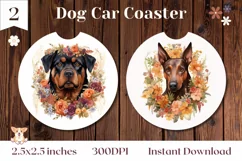 Rottweiler Dog Car Coaster Design, Pinscher Dog Car Coaster Product Image 1