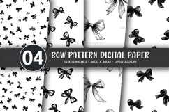 Bow Pattern Digital Paper Product Image 1