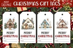Christmas House Gift Tags, Christmas Gift Tag Designs Product Image 1