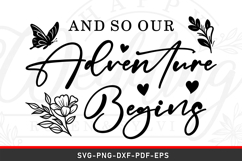 And so our adventure begins, Wedding Sign SVG Cut Files Product Image 1