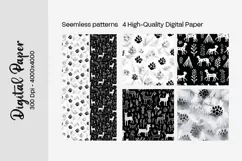 Dog Paw Digital Paper Seamless Scrapbook Paper Product Image 2