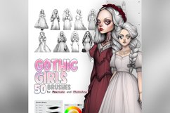 50 Procreate Gothic Girls Stamp Brushes Product Image 1