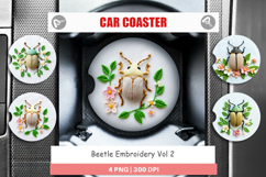 Car Coaster Beetle Embroidery Product Image 1
