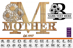 Flower Monogram Split Letters, Floral Monogram Font SVG File Product Image 26