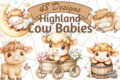 Baby Highland Cow Nursery PNG Clipart, Cute Farm Animal Png Product Image 1