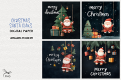 Christmas Santa Claus digital paper, background clipart Product Image 1