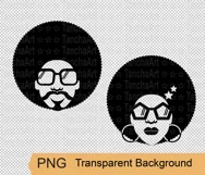 Disco Afro American svg, png Retro Disco 70s afro silhouette Product Image 2