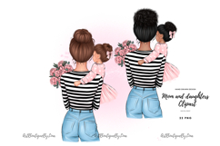 Mom and Daughter Clipart Set Product Image 1