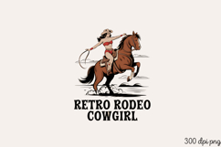 RETRO RODEO COWGIRL PNG, Pinup Cowgirl Sublimation PNG Product Image 2