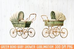 Green Boho Baby Shower Sublimation Product Image 1
