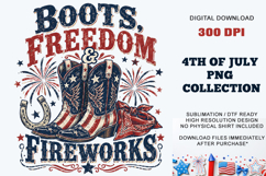 Boots, Freedom &amp; Fireworks PNG | Sublimation DTF Product Image 5