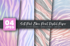 Soft Pink Zebra Print Digital Paper Product Image 1