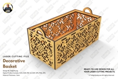 Modern Geometric Decorative Basket | SVG | Laser Cut Design Product Image 1