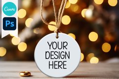 Blank Circle Christmas Ornament Mockup | Sublimation Mockup Product Image 1