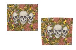 Skull in flowers 20 oz PINK, 20 oz Glass Design, boho Skulls Product Image 2