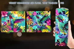 Vibrant Hummingbird Floral 20oz Tumbler Product Image 2