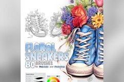 80 Procreate Floral Sneakers Stamp Brushes Product Image 1