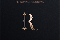 R Monogram Logo, Elegant Initial Monogram Product Image 1