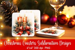 Christmas Coasters Ornament Sublimation PNG Product Image 1