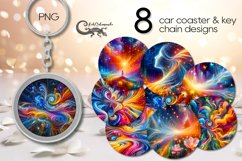 Abstract bright | Car coaster &amp; key chain sublimation design Product Image 1