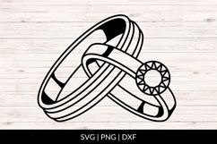 Gemstone Wedding Rings SVG Product Image 1