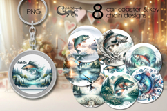 Fish On |fishing Car coaster &amp; key chain sublimation design Product Image 1