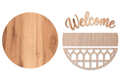 Rustic Welcome Door Sign SVG, Round Farmhouse Porch Sign Product Image 2