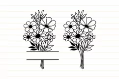 Flower Bouquet Svg, Floral Monogram Svg, Flower Svg Product Image 8