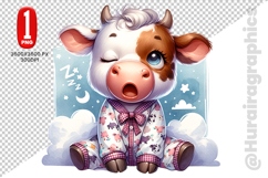 Cute Cow Clipart - PNG File Product Image 1