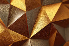 Gold and Silver Glitter Polygonal Background 3D Luxury Product Image 1